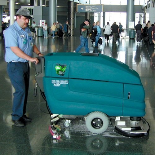 Tennant 5680 pedestrian scrubber dryer airport cleaning machine